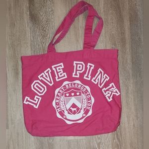 PINK Victoria’s Secret - large canvas tote bag college school gym shopping